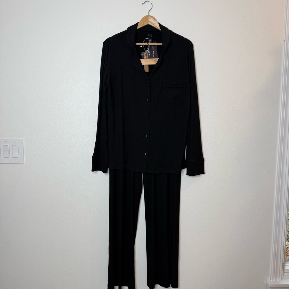 New SKIMS Soft Lounge Rib Sleep Set - Onyx black size small - Picture 4 of 14
